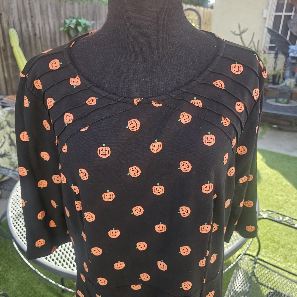 Modcloth Black and Orange Polka Dot Dress - Picture 7 of 14